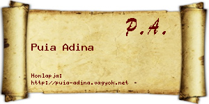 Puia Adina névjegykártya